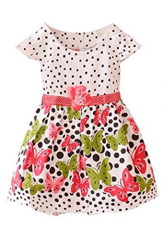 Weixinbuy Baby Girl's Cotton Polka Dots Short Sleeve Tutu Dress