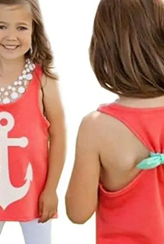 Yoyorule Girls Clothes Suit Summer Sleeveless T-shirt + Shorts Set