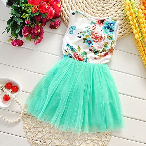 Zhuannian Baby Girls Flower Sleeveless Dresses - Image 3