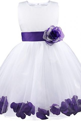iEFiEL Girls Kids Wedding Party Darling Petals Bowknot Flower Dress